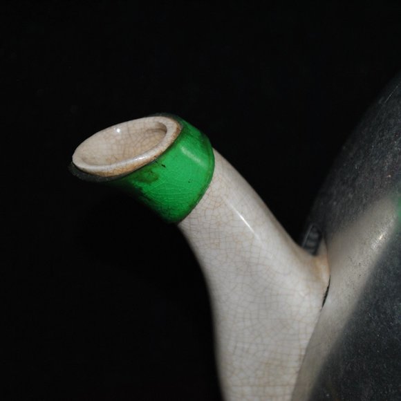 Vintage Porcelain Teapot with Felt Lined Aluminum Warmer - Picture 3 of 16